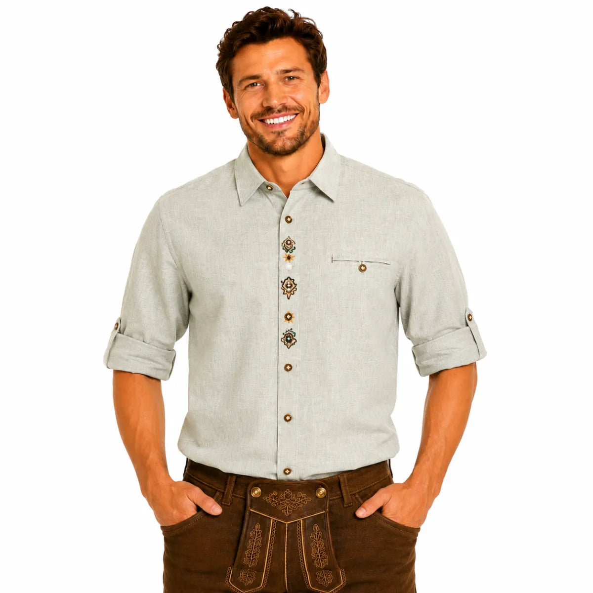 Orbis textie Orbis trachtenhemd lange mouw