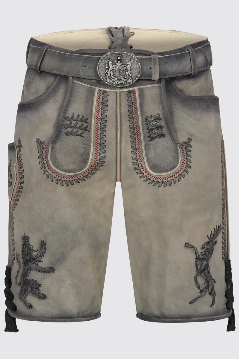 Krüger Krüger Lederhose Furchtlos und Treu 3 met riem