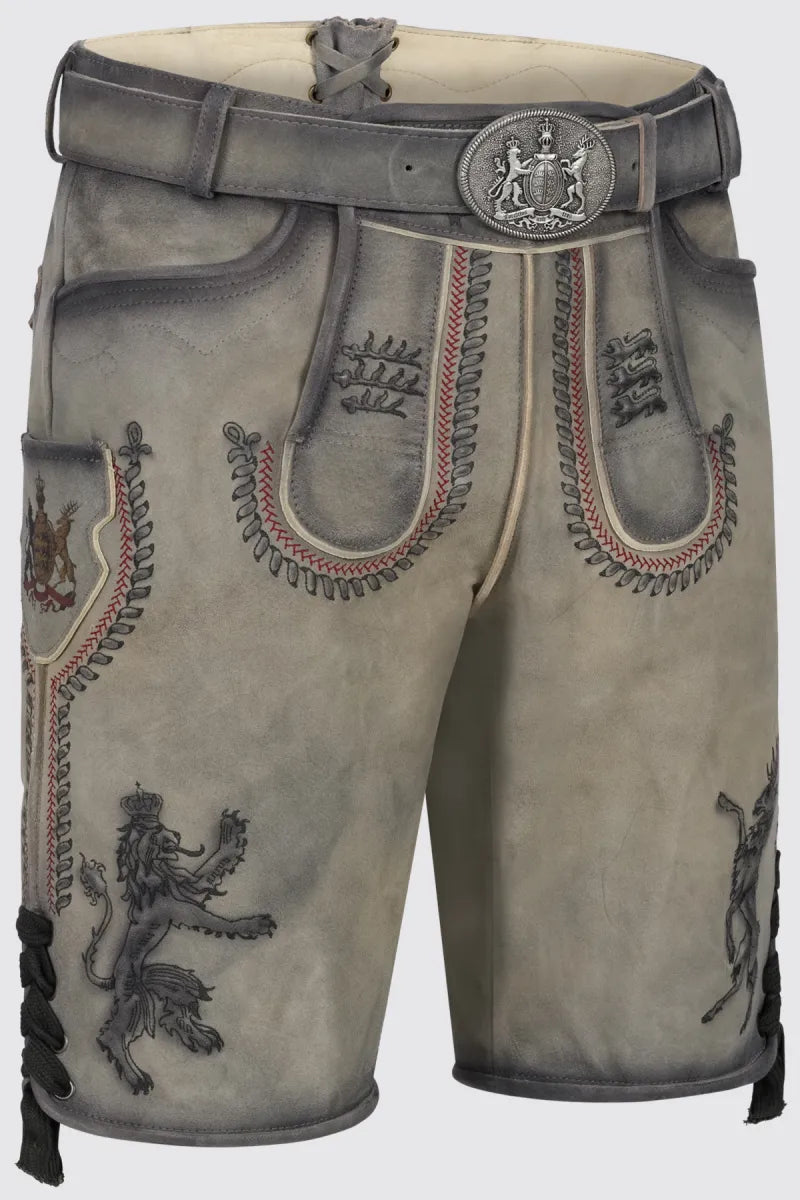 Krüger Krüger Lederhose Furchtlos und Treu 3 met riem