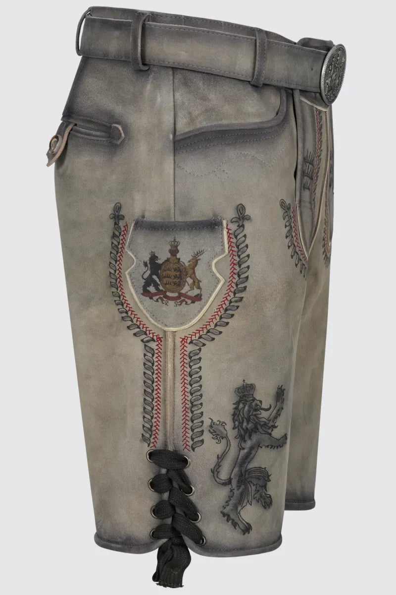 Krüger Krüger Lederhose Furchtlos und Treu 3 met riem