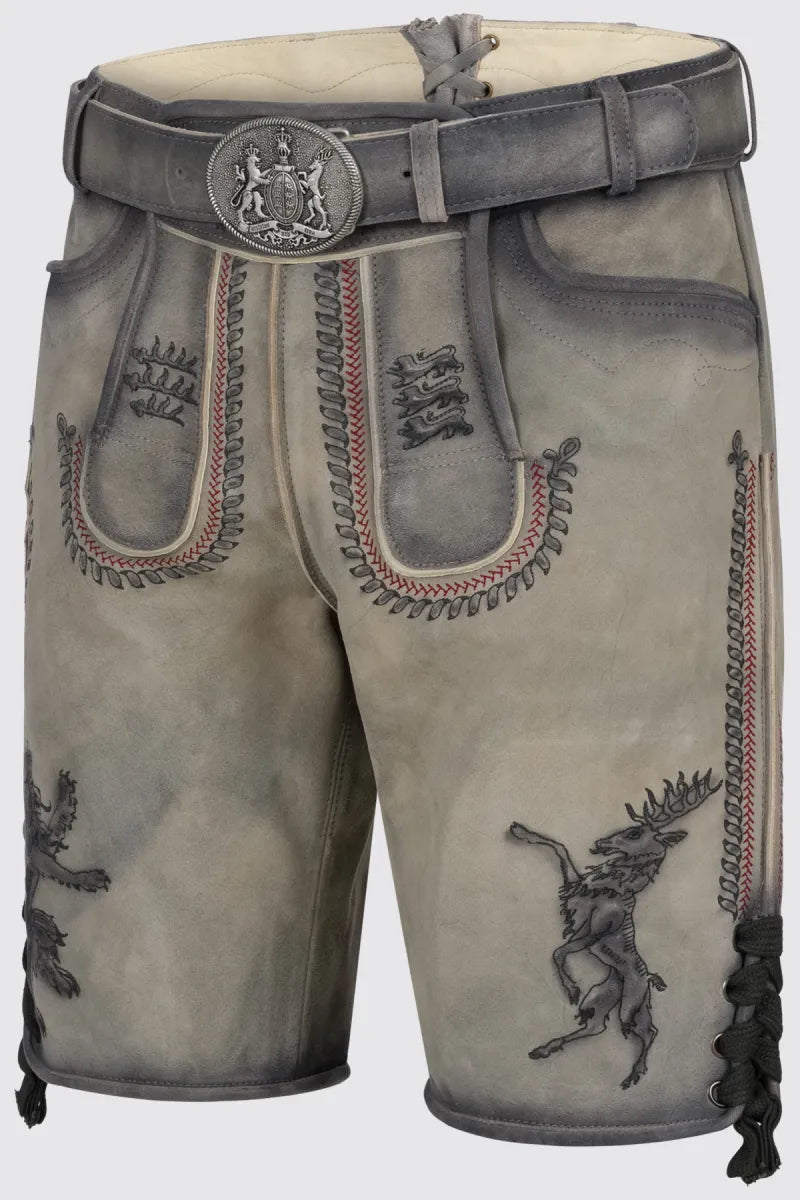 Krüger Krüger Lederhose Furchtlos und Treu 3 met riem