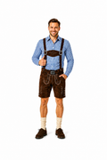 Lederhosenset Moritz met blauw hemd en sokken