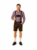 Lederhosenset Moritz met bordeau hemd en sokken