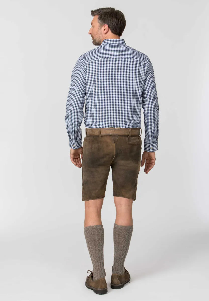 Stockerpoint Stockerpoint Trachtenhemd blauw-wit met lange mouw