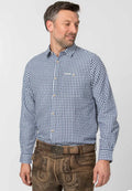 Stockerpoint Stockerpoint Trachtenhemd blauw-wit met lange mouw