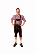 Lederhosenset Jupp met bordeau hemd en sokken