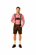 Lederhosenset Moritz met rood hemd en sokken