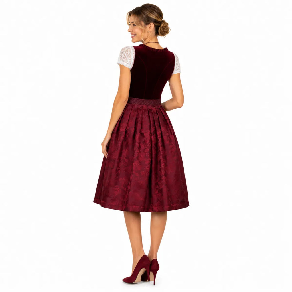 Marjo Tracht Marjo dirndl Rabenstein bordeau wine