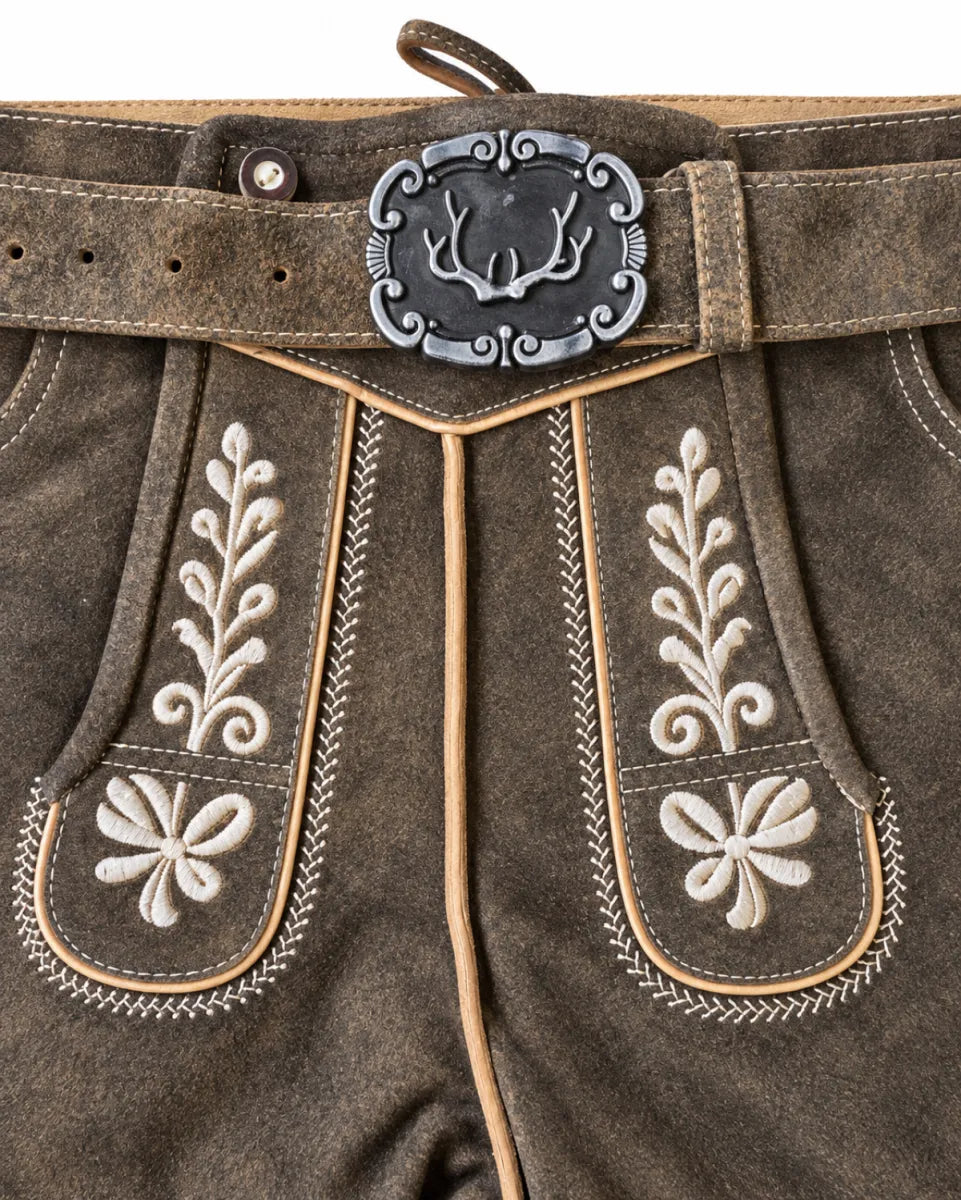 Benelux weas Lederhose Wilson, 100% rundleder met riem