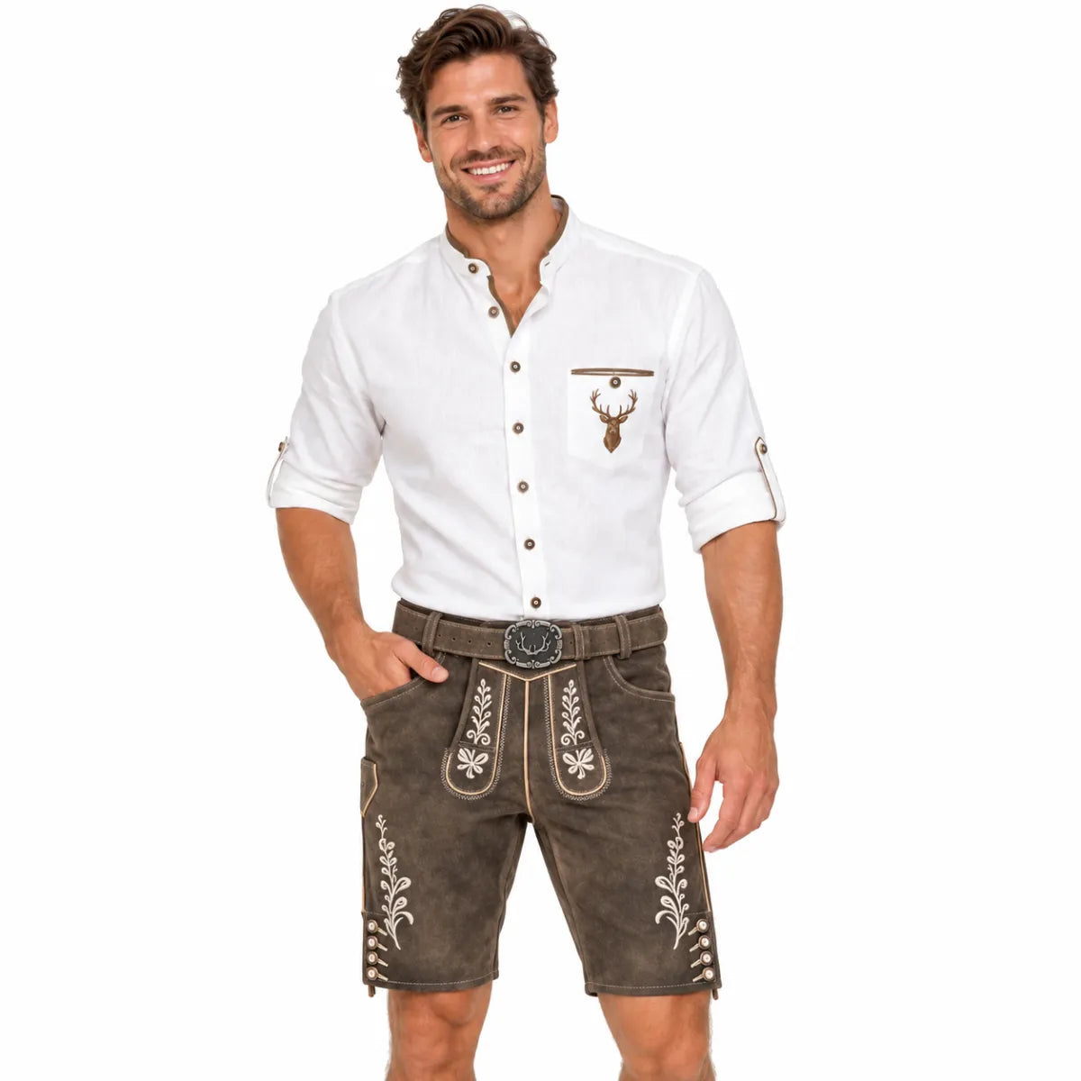 Benelux weas Lederhose Wilson, 100% rundleder met riem